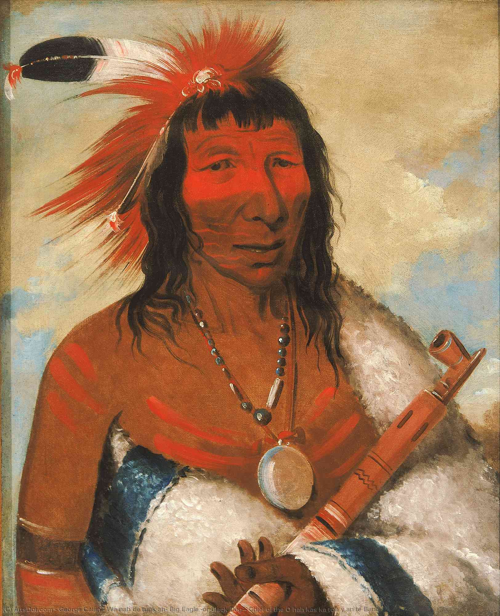 Wá Nah De Túnk Ah, Big Eagle (or Black Dog), Chief Of The O Hah Kas Ka Toh Y An Te Band — Džordž Katlin
