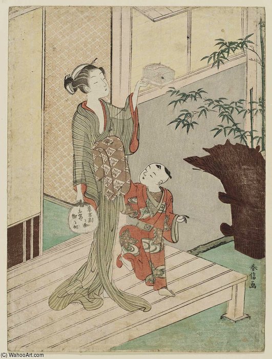 Woman Holding Insect Cage — Suzuki Harunobu