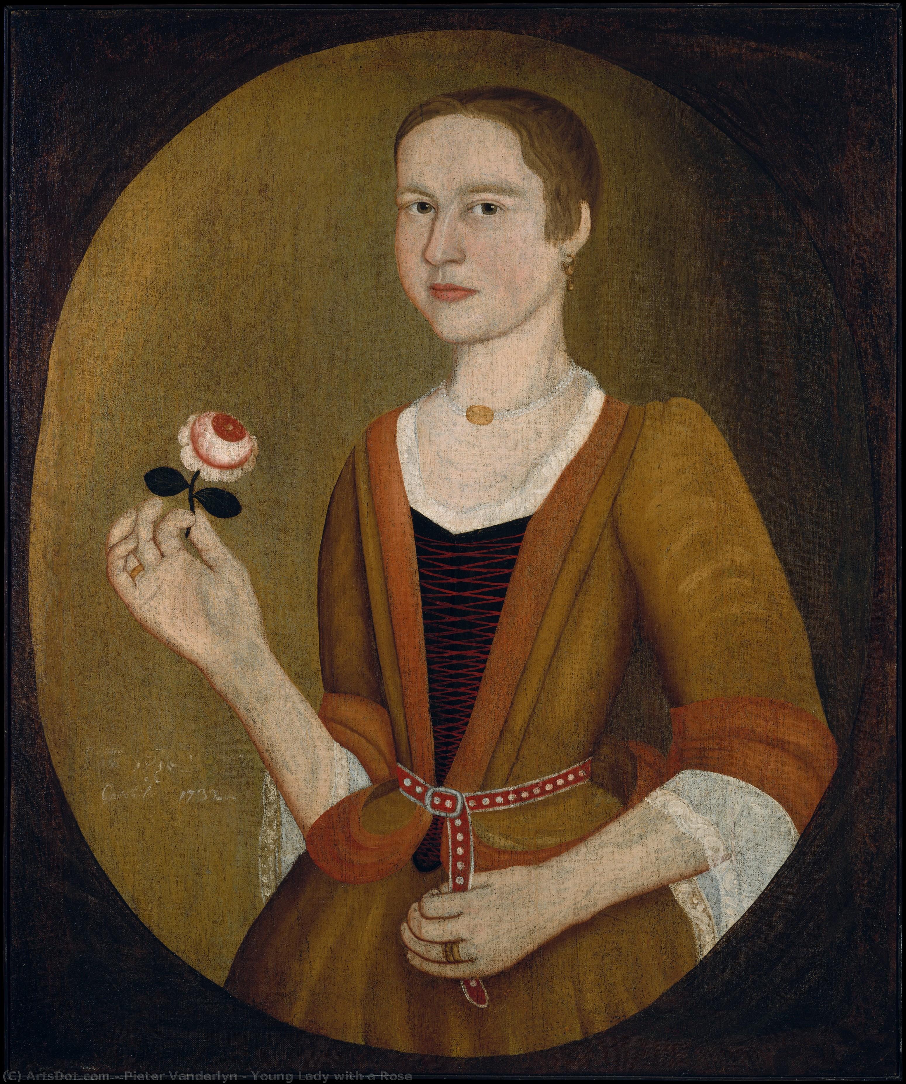 Young Lady With A Rose — Pieter Vanderlyn