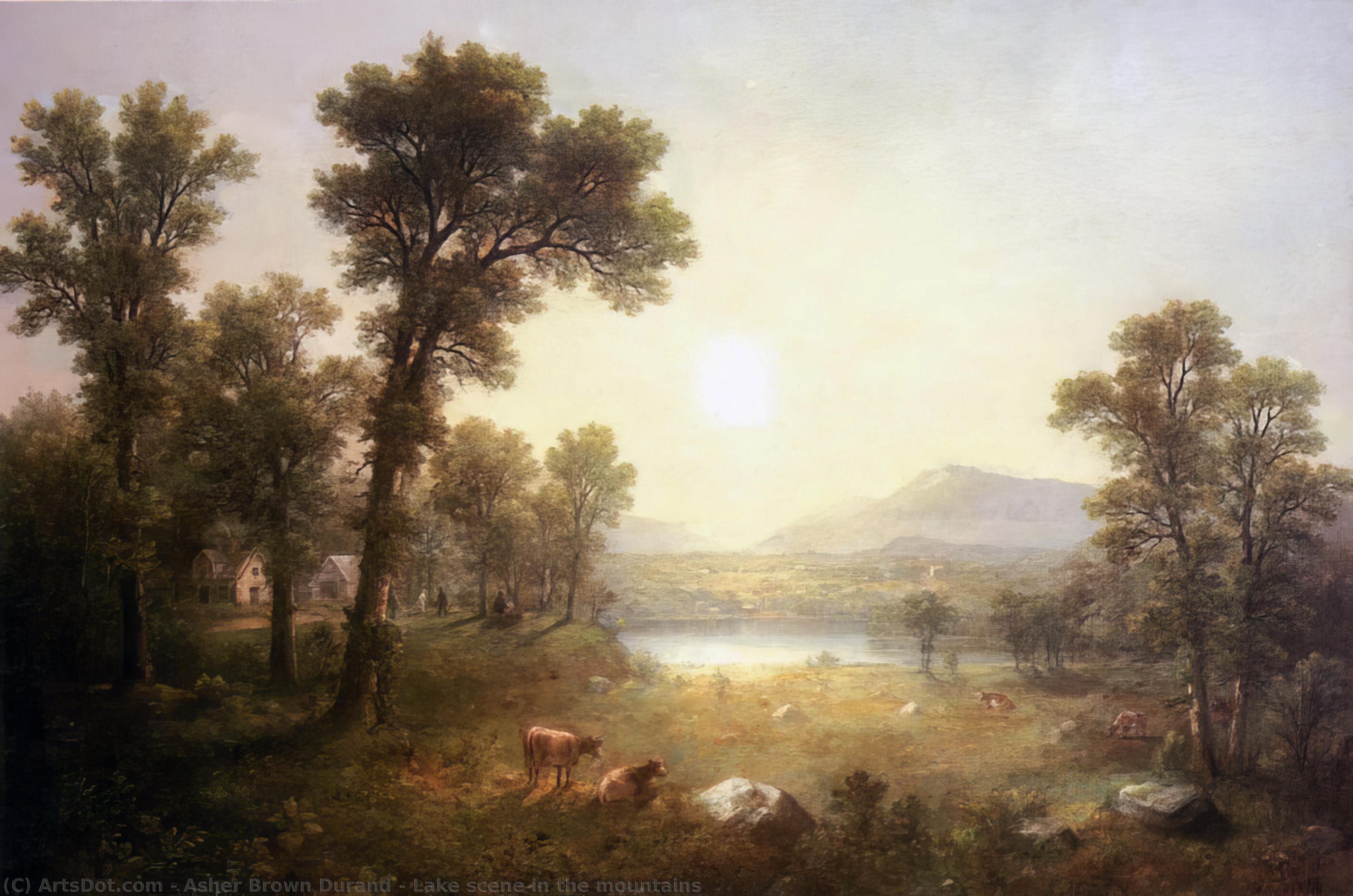 Lake Scene In The Mountains — Ašer Braun Durand