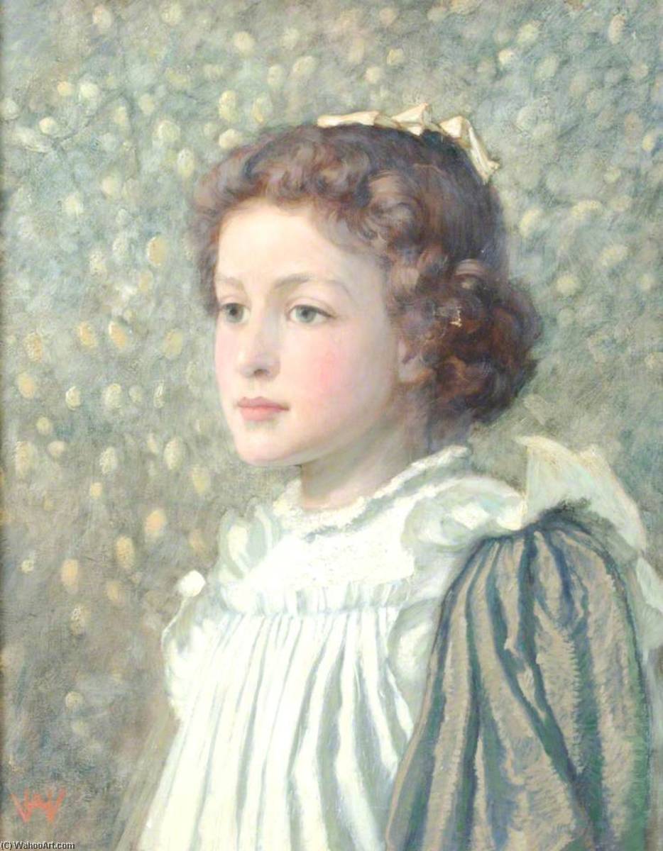Portrait Of A Young Girl With A Ribbon In Her Hair — William Herbert Allen
