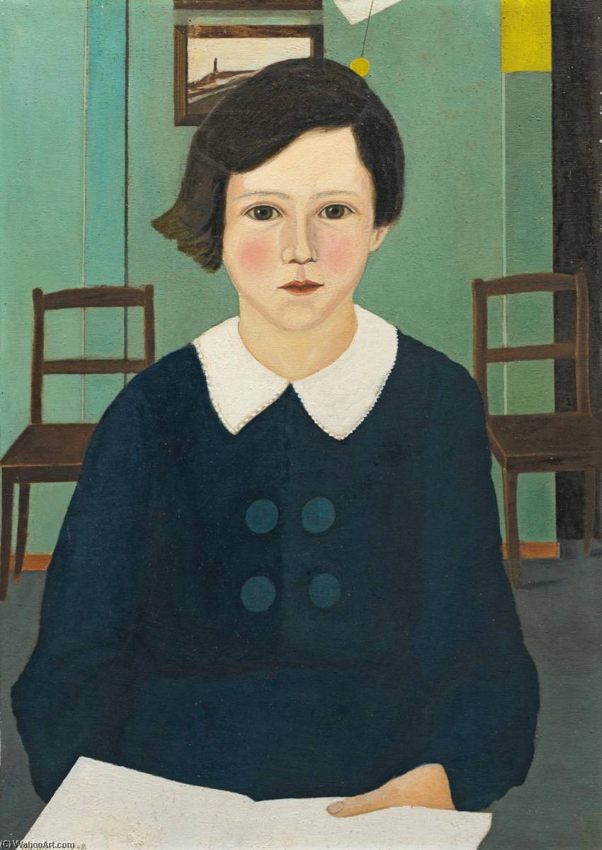 Mädchen Mit Kurzen Haaren, 1948 Recto Mädchen Mit Langen Zöpfen, 1948 Verso — Adolf Dietrich