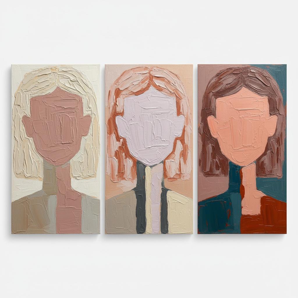 Ätherisches Triptychon Stiller Figuren In Skulpturaler Erde Und Gedämpften Ockertönen — Laurent Fabre
