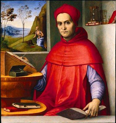 Portrait Of A Cardinal In His Study — Lorenzo Costa (the Elder)