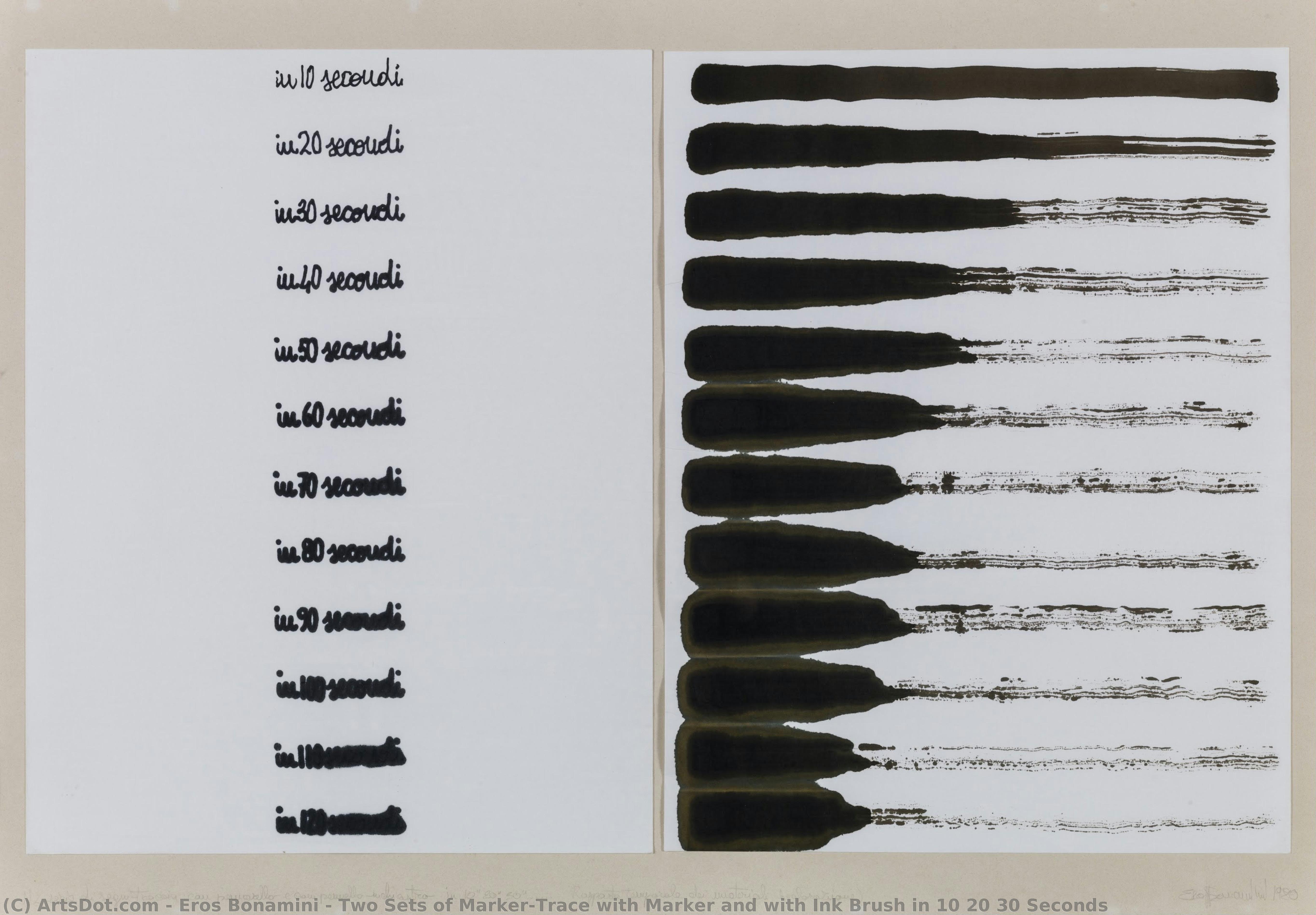 Two Sets Of Marker-trace With Marker And With Ink Brush In 10 20 30 Seconds — Eros Bonamini