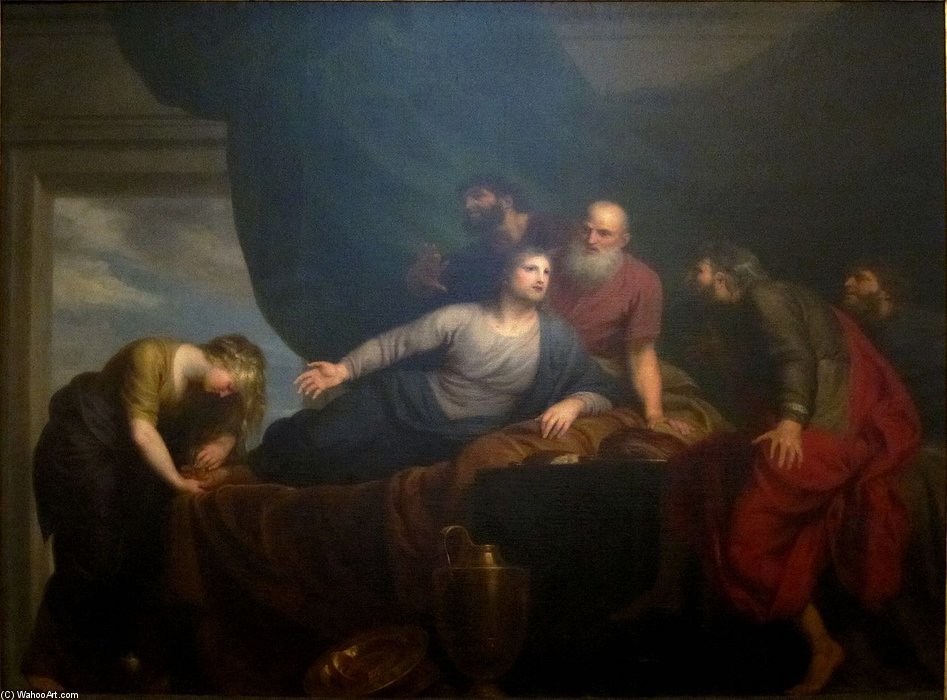 Madeleine Penitente Aux Pieds De Jesus Chez Le Pharisien — Andries Cornelis Lens