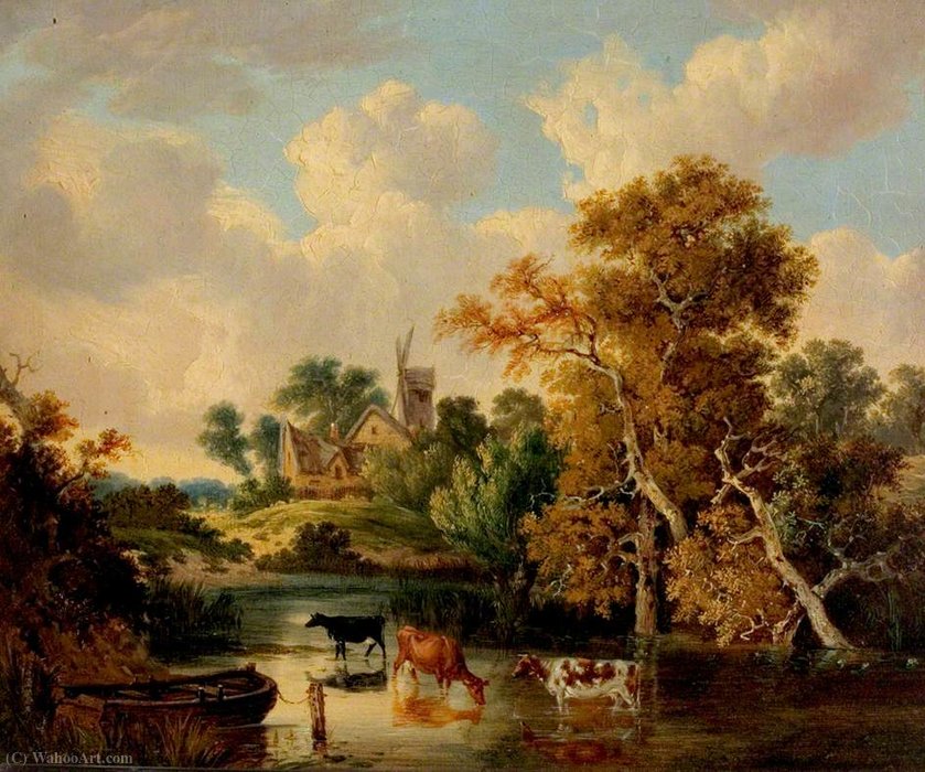 Landscape With Cattle In A Pool — Джордж Винсент