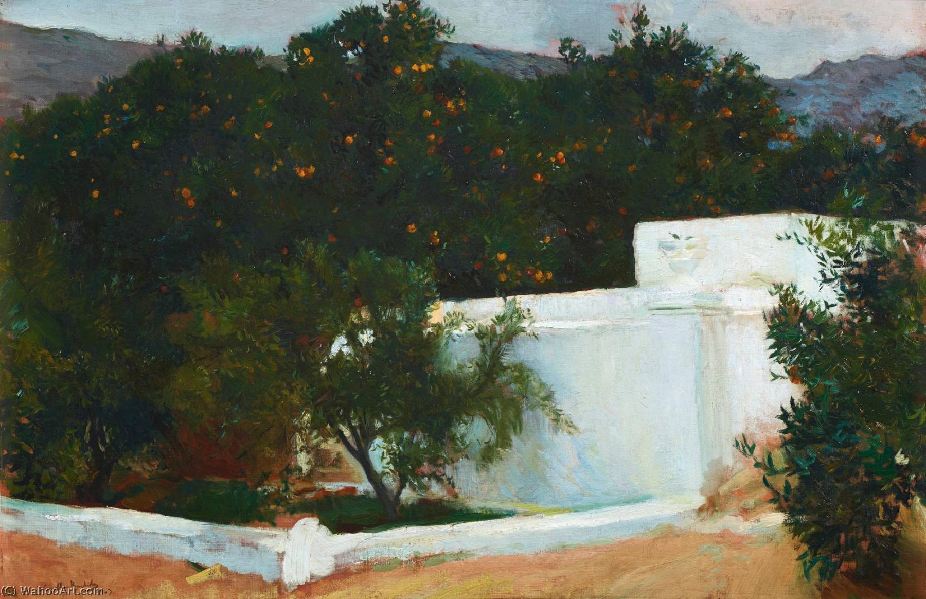 Naranjos. El Camino Del Mar. Valencia (orange Trees On The Road To The Sea, Valencia) — Joaquín Sorolla Y Bastida