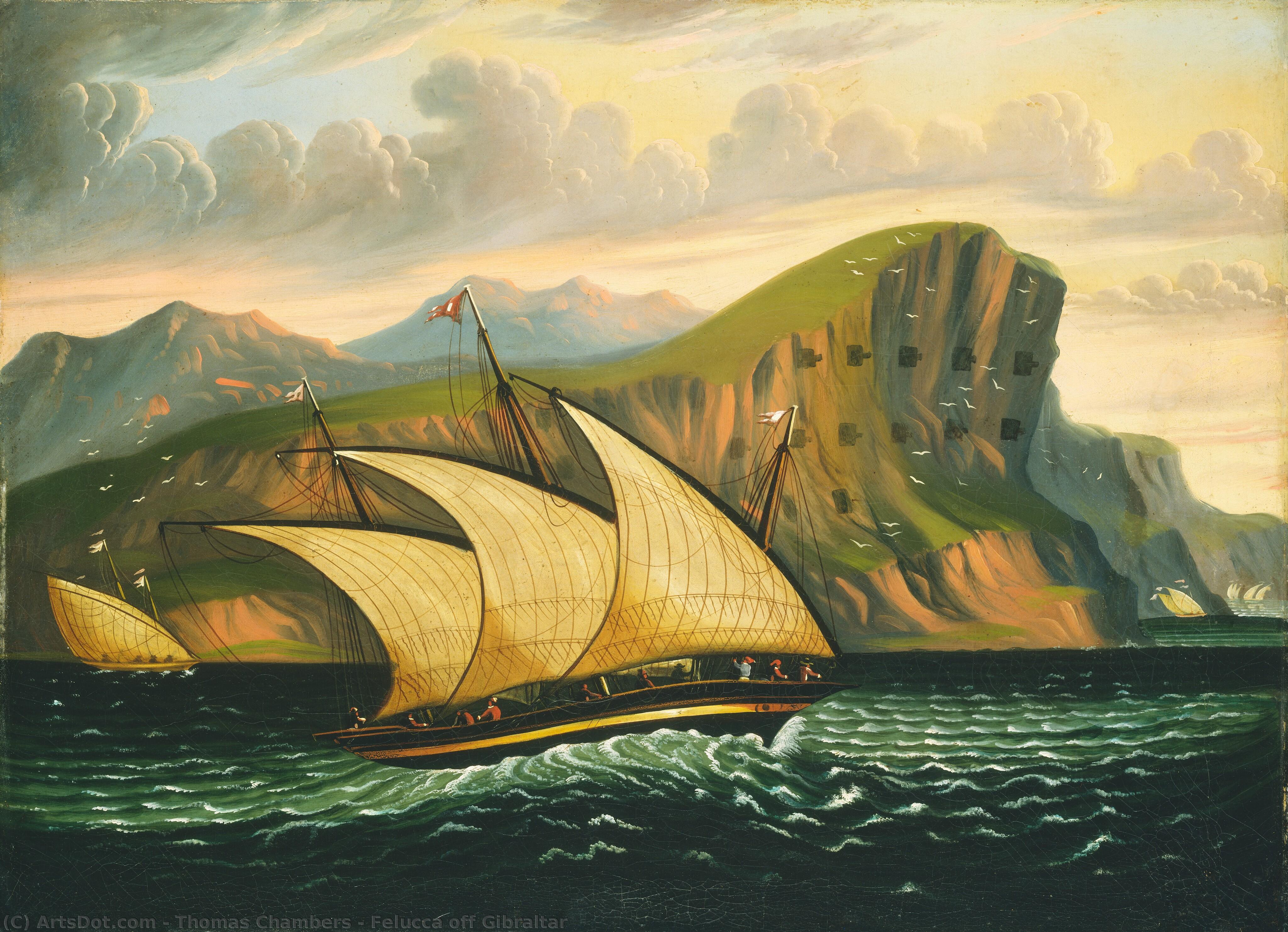 Felucca Off Gibraltar — Thomas Chambers