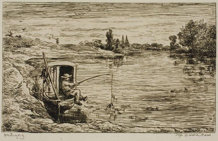 The Ship's Boy Fishing (fishing With A Line) — Charles-françois Daubigny