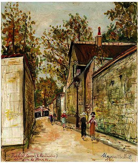 Rue Saint-vincent (a Montmartre) Et Maison De Henri Iv — Maurice Utrillo