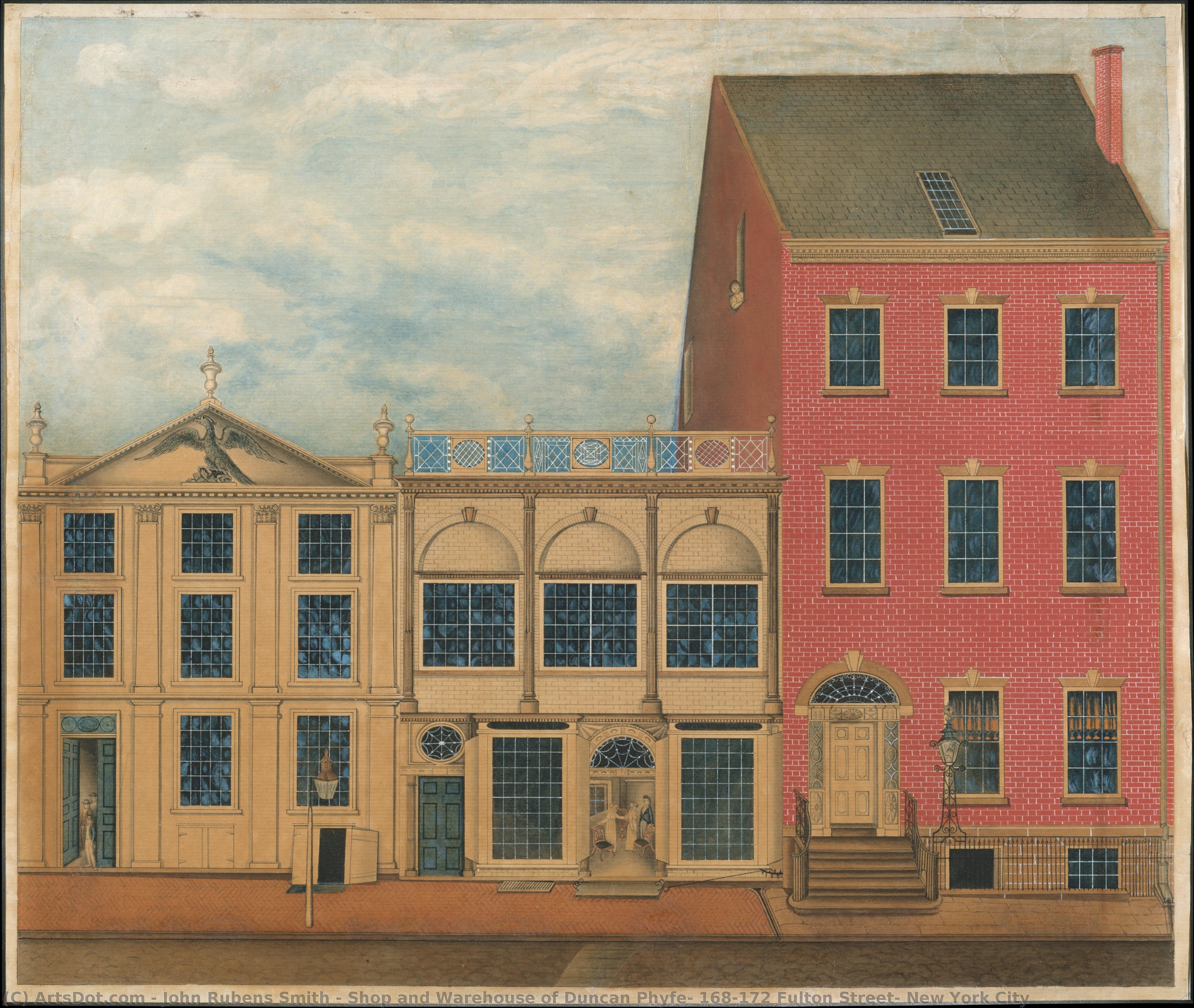 Shop And Warehouse Of Duncan Phyfe, 168–172 Fulton Street, New York City — John Rubens Smith