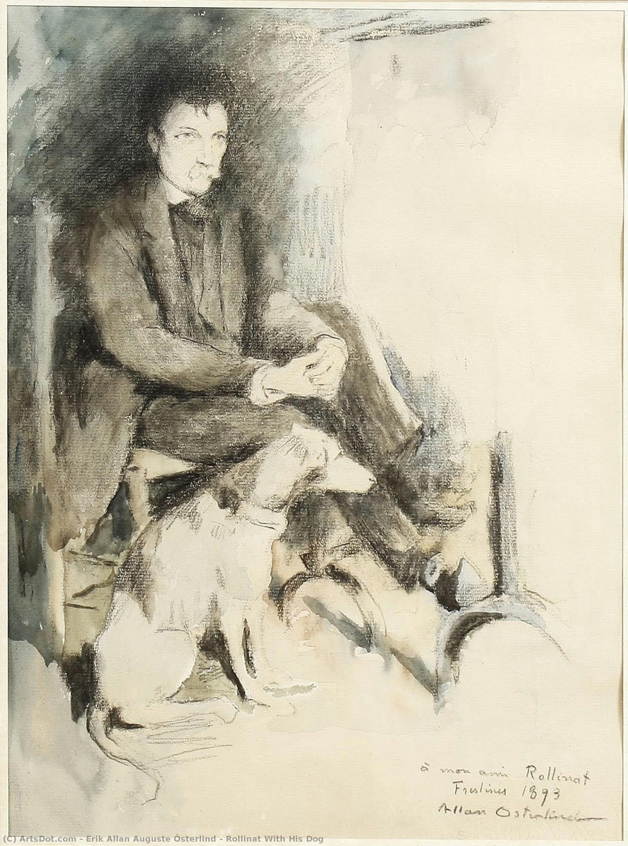 Rollinat With His Dog — Erik Allan Auguste Österlind