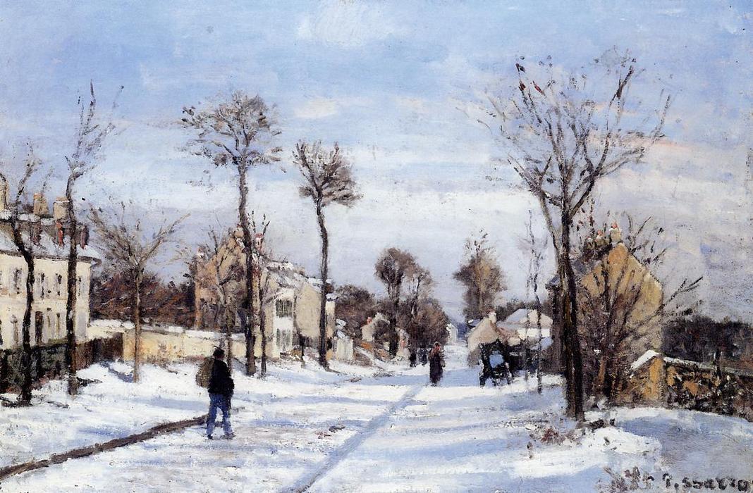 Street In The Snow, Louveciennes — Camille Pissarro