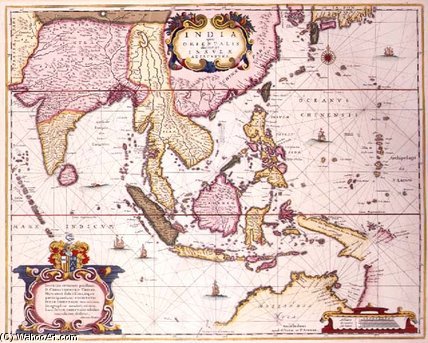 General Map Extending From India To Southern Japan — Hendrik Hondius