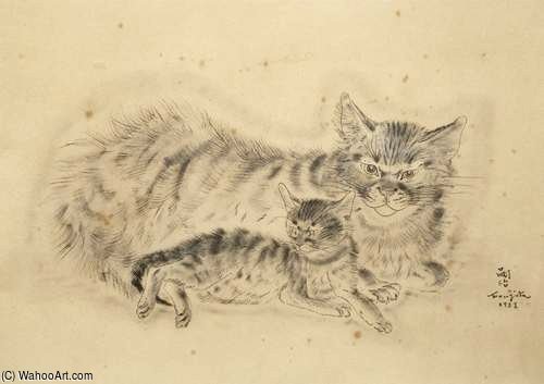 Chatte Et Son Chaton — Léonard Tsuguharu Foujita