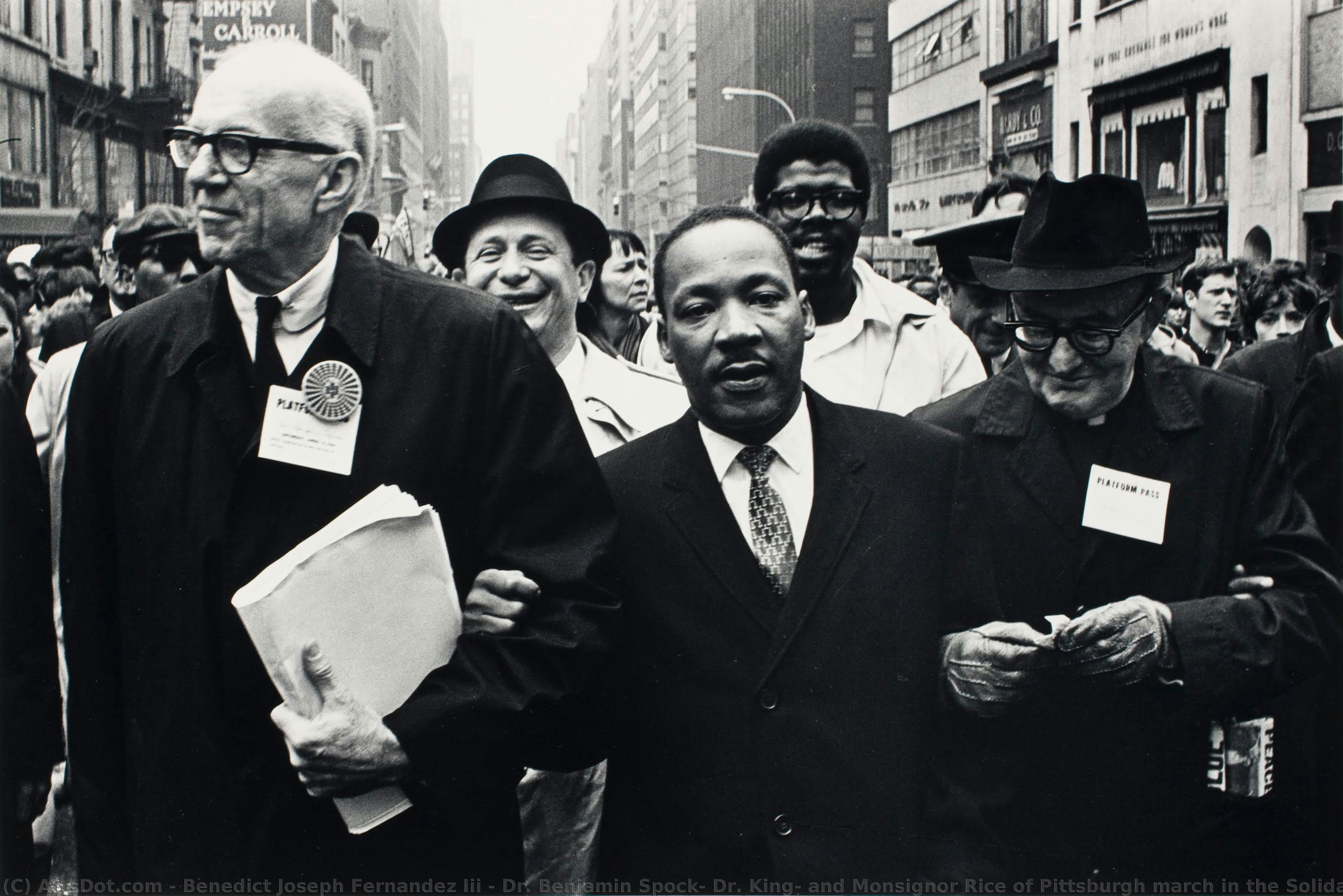 Dr. Benjamin Spock, Dr. King, And Monsignor Rice Of Pittsburgh March In The Solidarity Day Parade At The United Nations Building. — Benedict Joseph Fernandez Iii