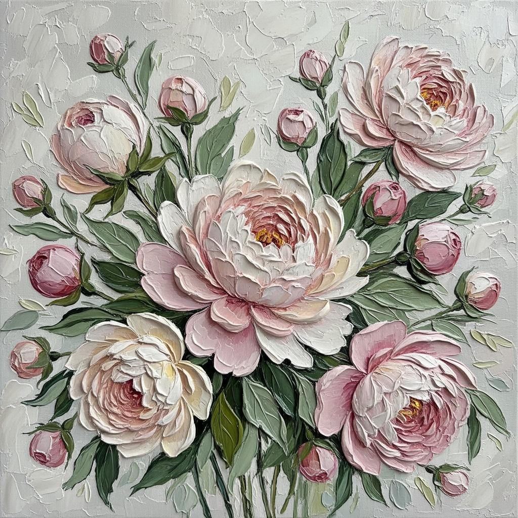 Ewige Blüte In Skulpturalem Relief: Eine Singuläre Studie Gedämpfter Pfingstrosengraduation — David Moreau