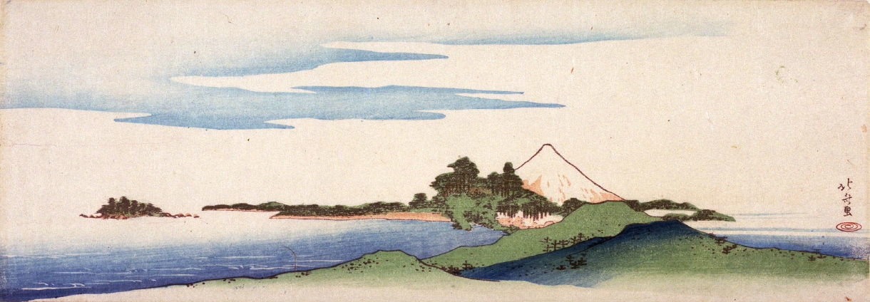 Distant View Of Enoshima And Mt. Fuji — Katsushika Hokusai