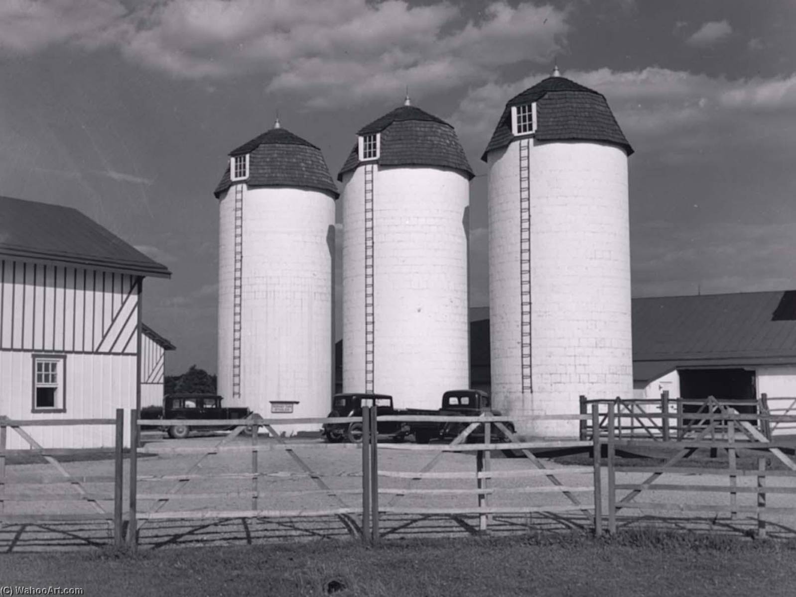 Barn And Silos On Rich Farmland. Bucks County, Pennsylvania — Marion Post Wolcott