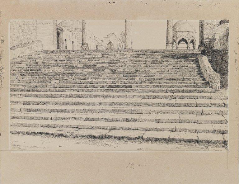 Staircase Of The Court, Haram — Jacques Joseph Tissot