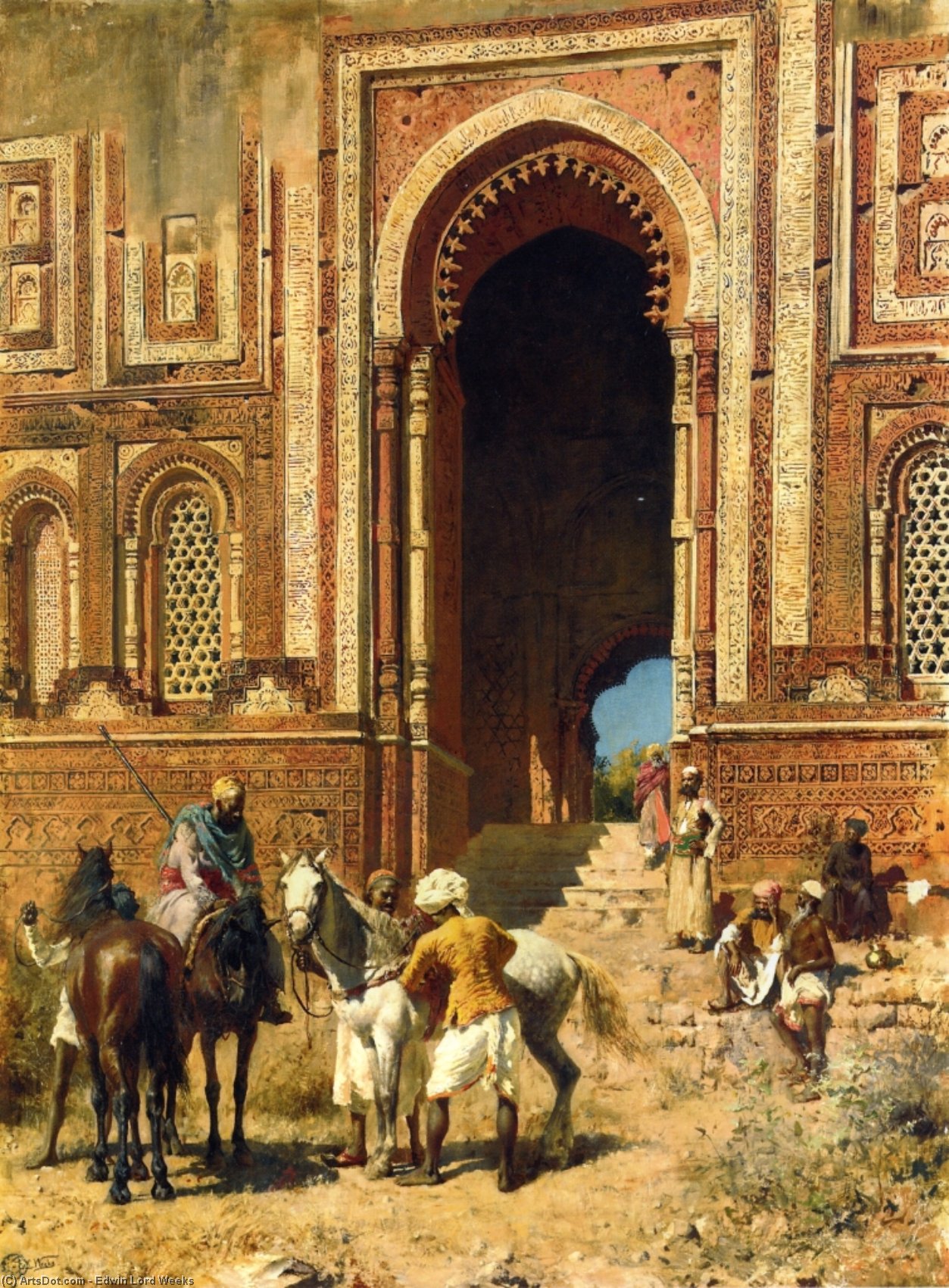 Indian Horsemen At The Gateway Of Alah-ou-din, Old Delhi — Edwin Lord Weeks