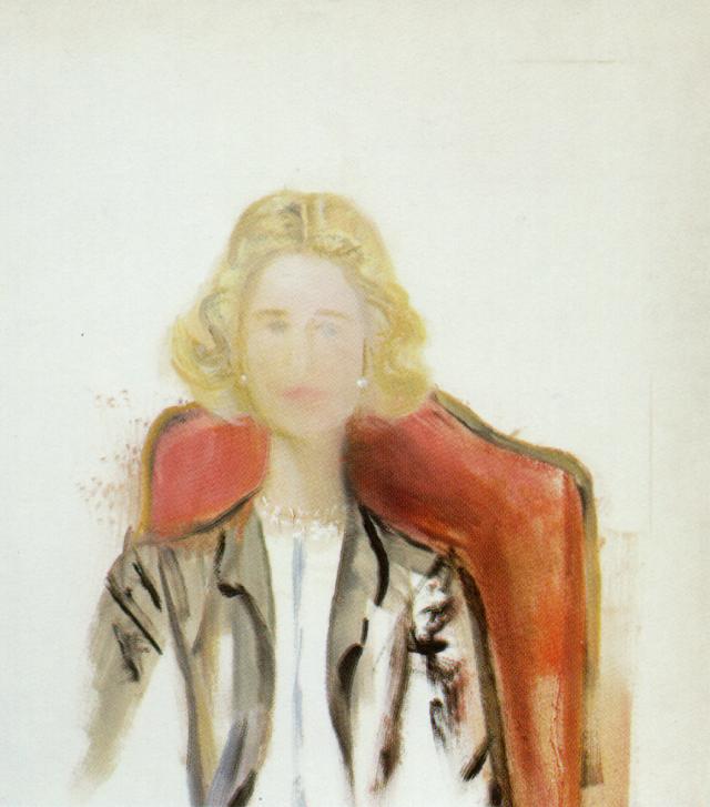 Retrato De Una Mujer - Chaqueta Gris Lleva Collar De Perlas — Salvador Dalí