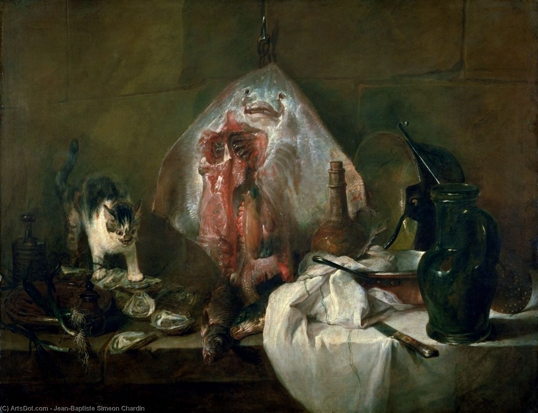 The Ray Or, The Kitchen Interior — Jean-baptiste-siméon Chardin