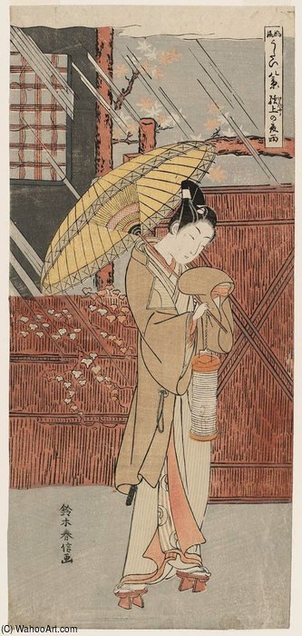 Night Rain Of Genjô — Suzuki Harunobu
