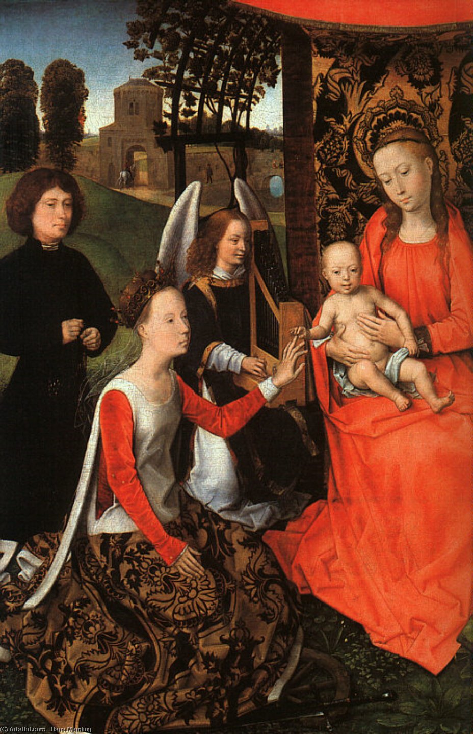 The Marriage Of St. Catherine (detail) — Memling, Hans