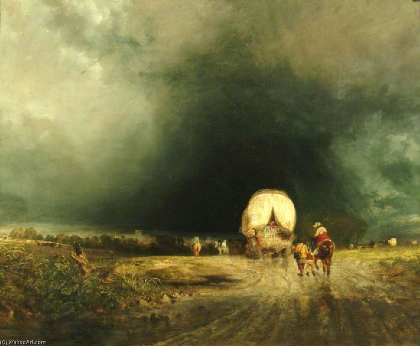 Travellers In A Storm, Approach To Winchester — Anthony V. C Fielding