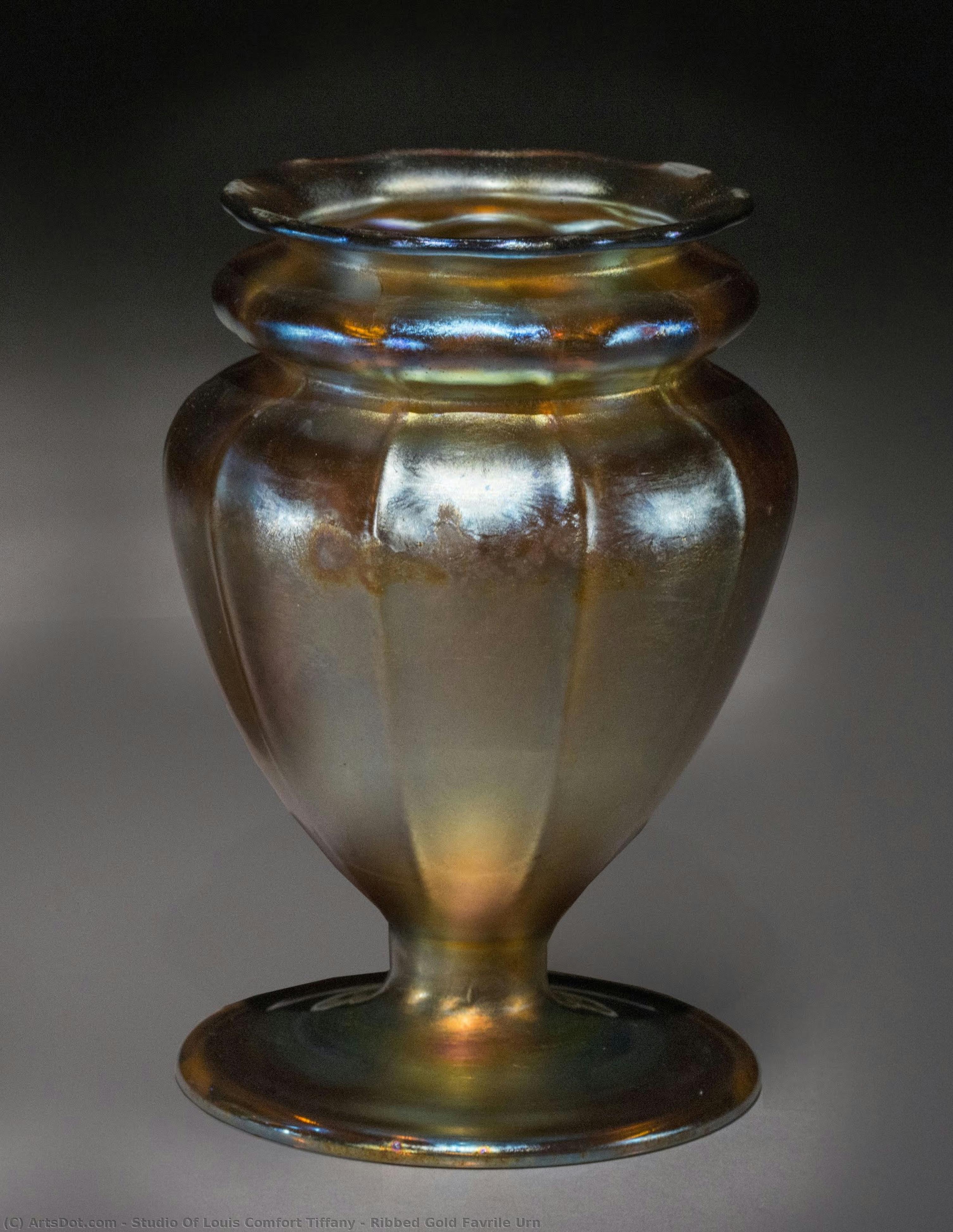 Ribbed Gold Favrile Urn — Studio Von Louis Comfort Tiffany
