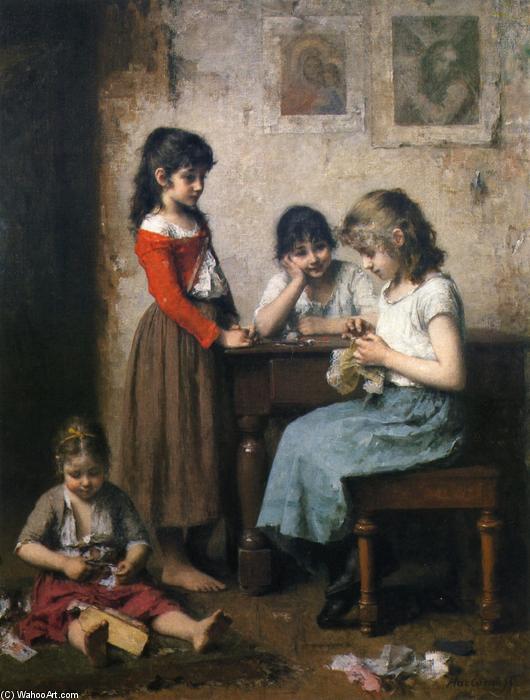 The Young Seamstress — Alexei Alexeievich Harlamoff
