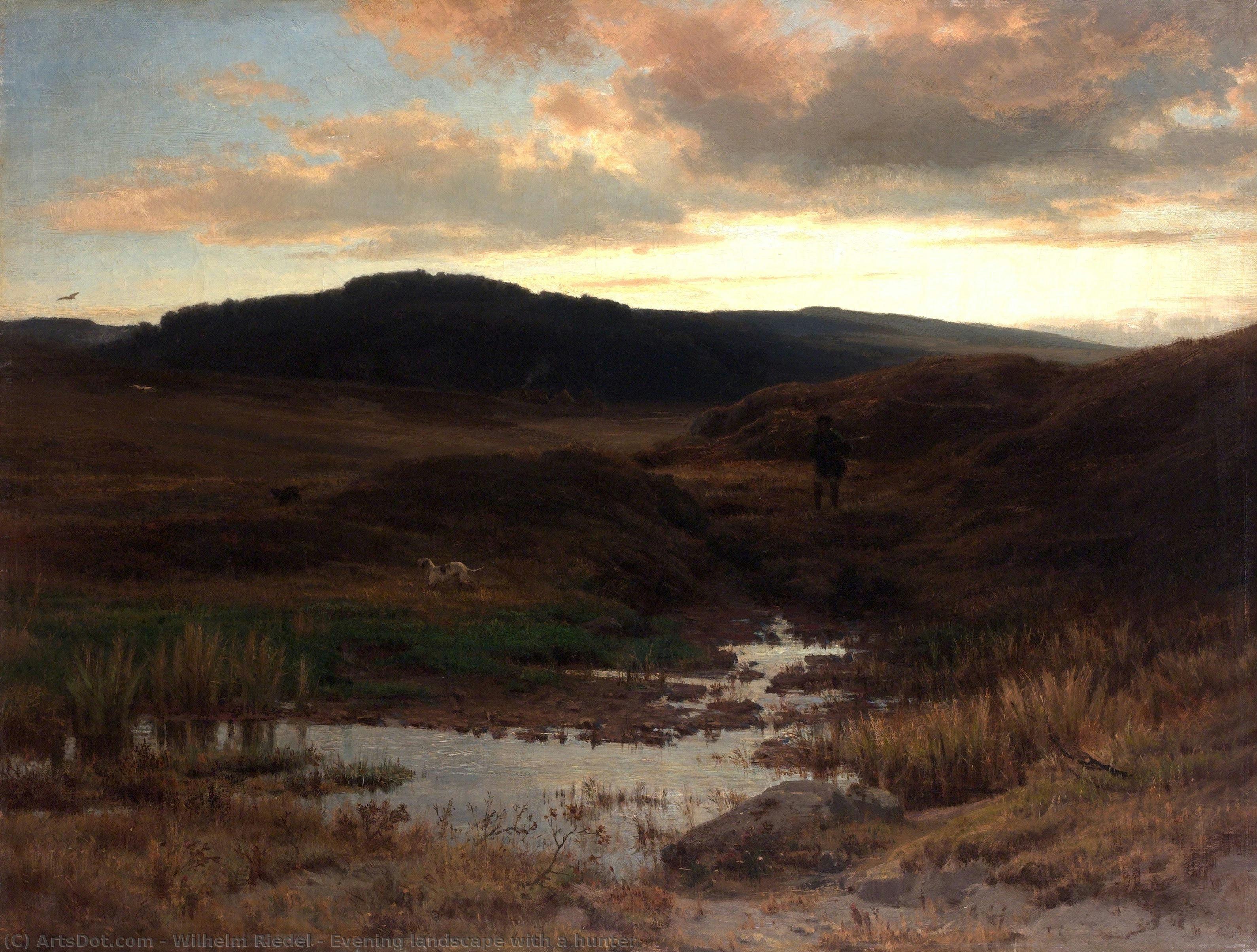 Evening Landscape With A Hunter — Wilhelm Riedel