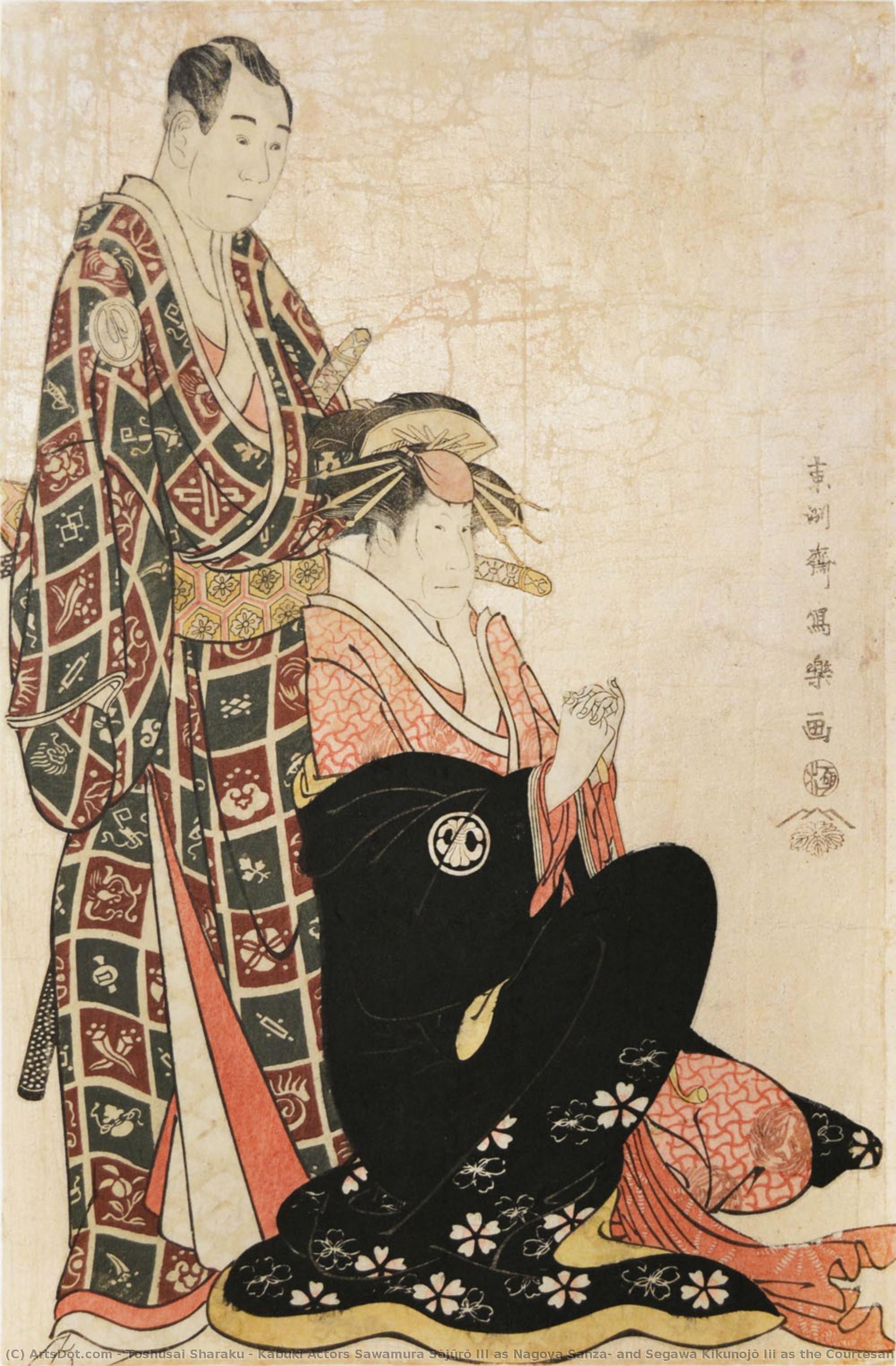Kabuki Actors Sawamura Sōjūrō Iii As Nagoya Sanza, And Segawa Kikunojō Iii As The Courtesan Katsuragi — Toshusai Sharaku