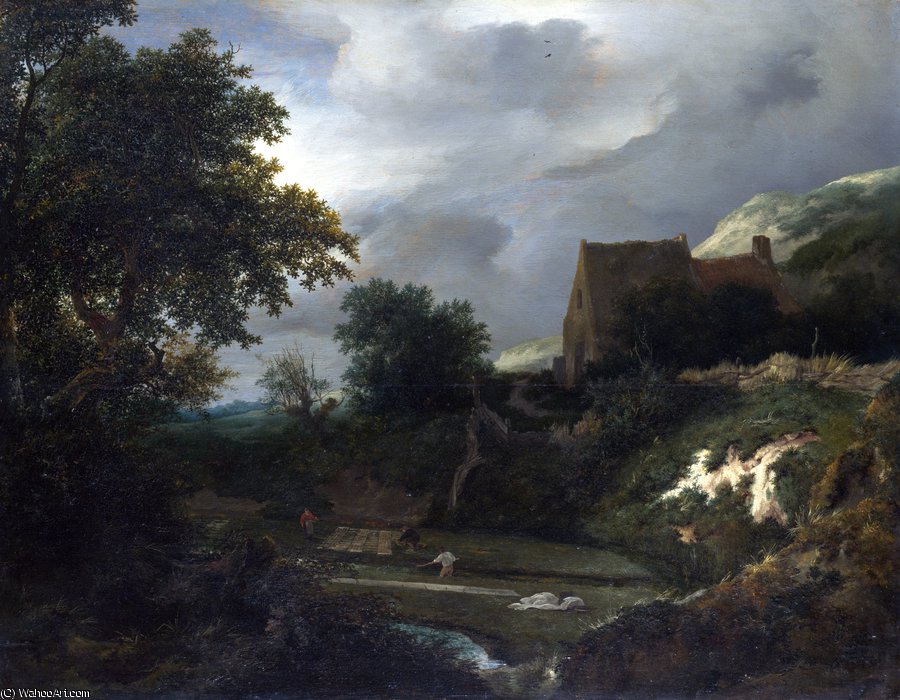 A Bleaching Ground In A Hollow By A Cottage — Jacob Van Ruisdael