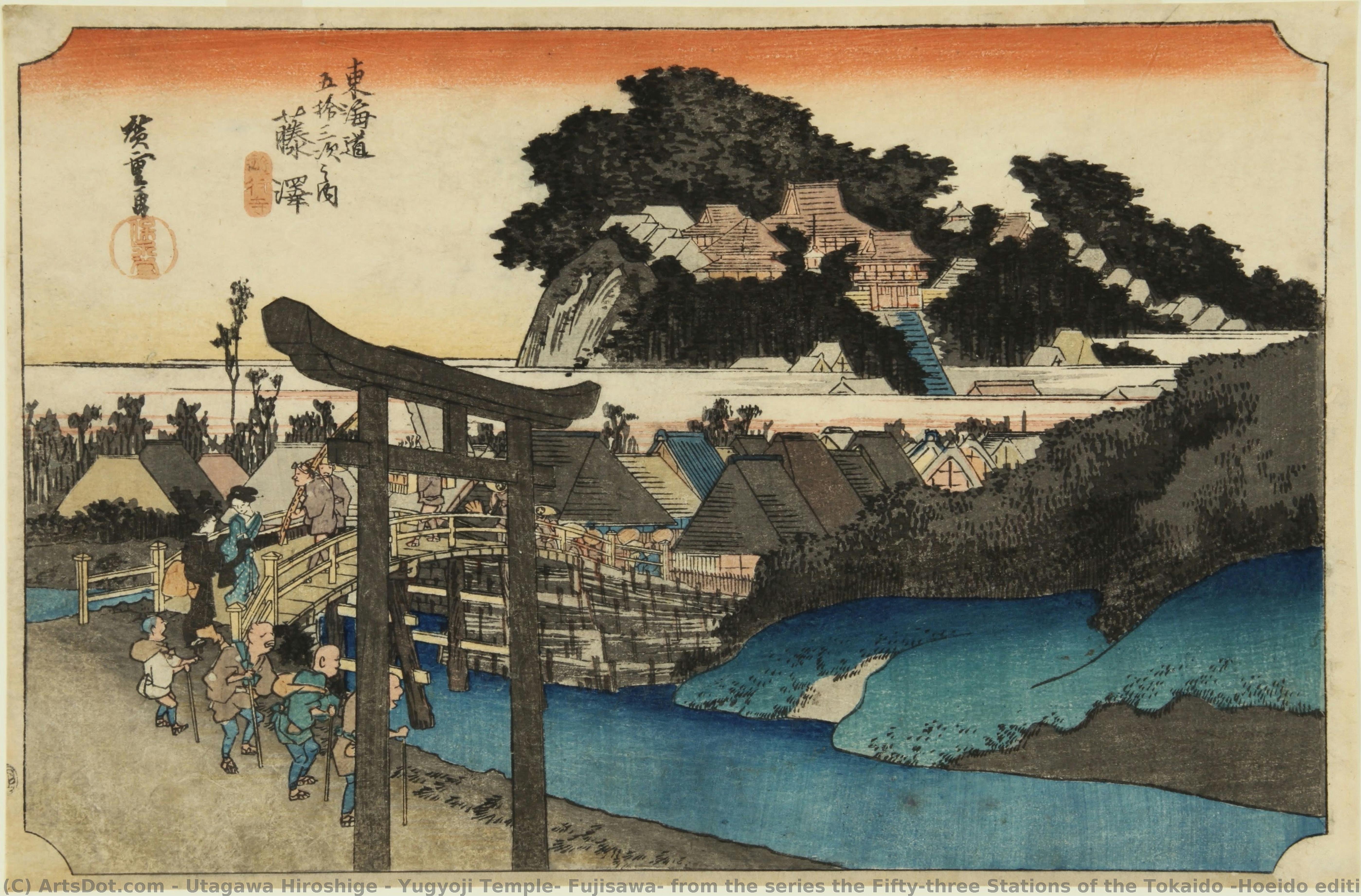 Yugyoji-tempel, Fujisawa, Aus Der Serie Die Dreiundfünfzig Stationen Des Tokaido (hoeido-ausgabe) — Utagawa Hiroshige