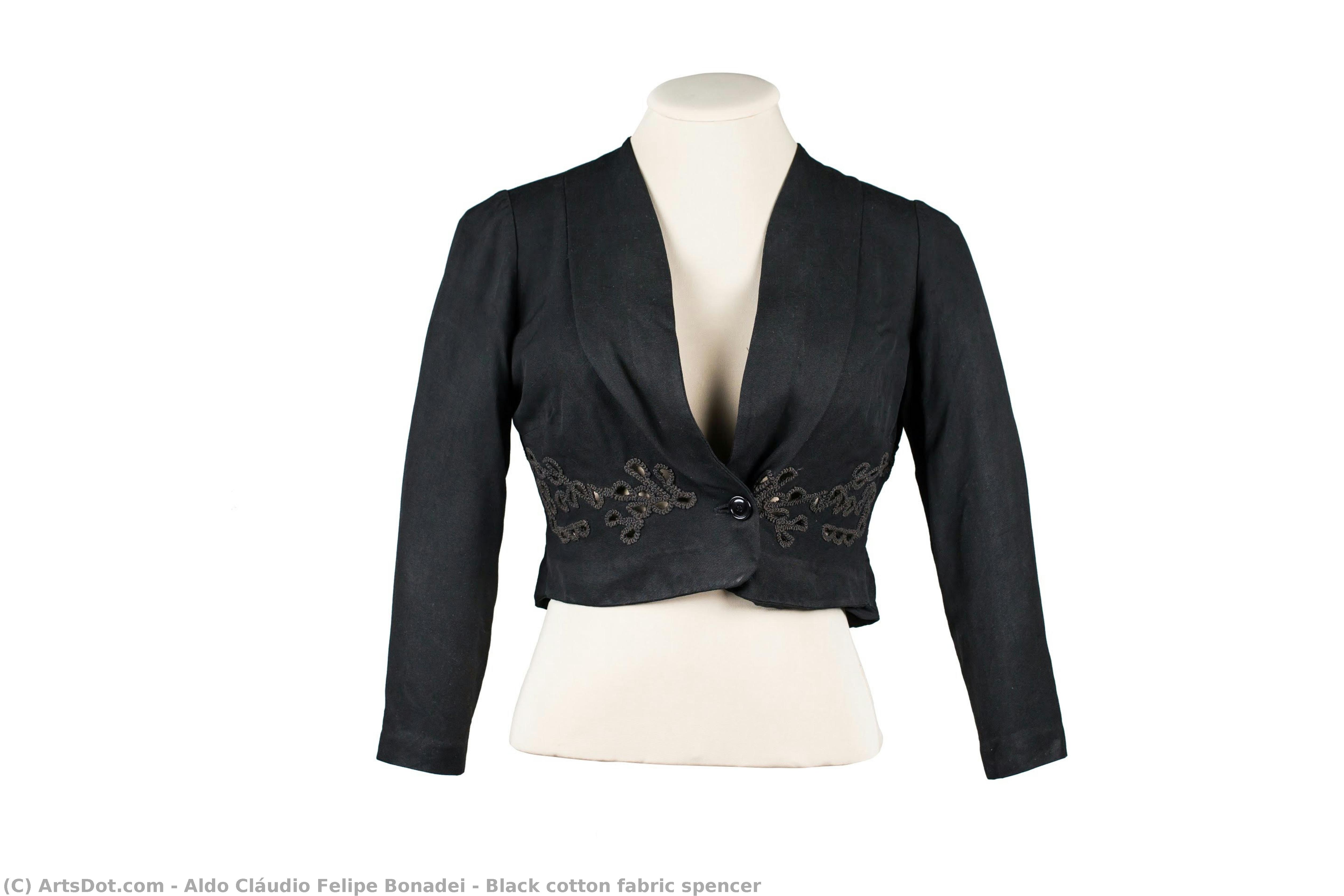 Black Cotton Fabric Spencer — Aldo Cláudio Felipe Bonadei