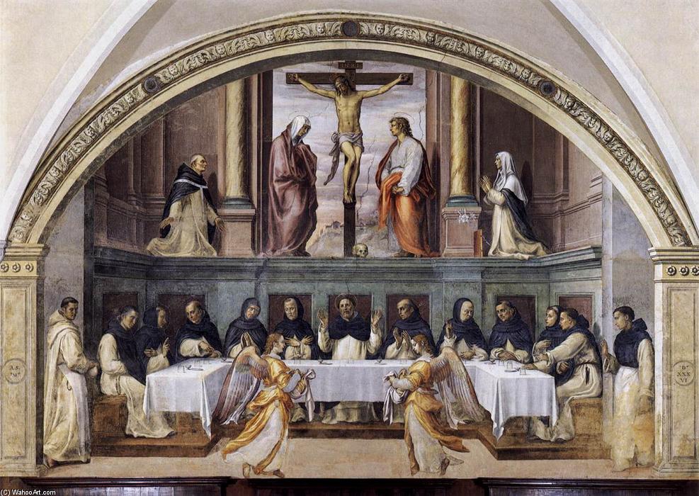St Dominic Und Seine Brüder Werden Von Engeln Gefüttert — Giovanni Antonio Sogliani