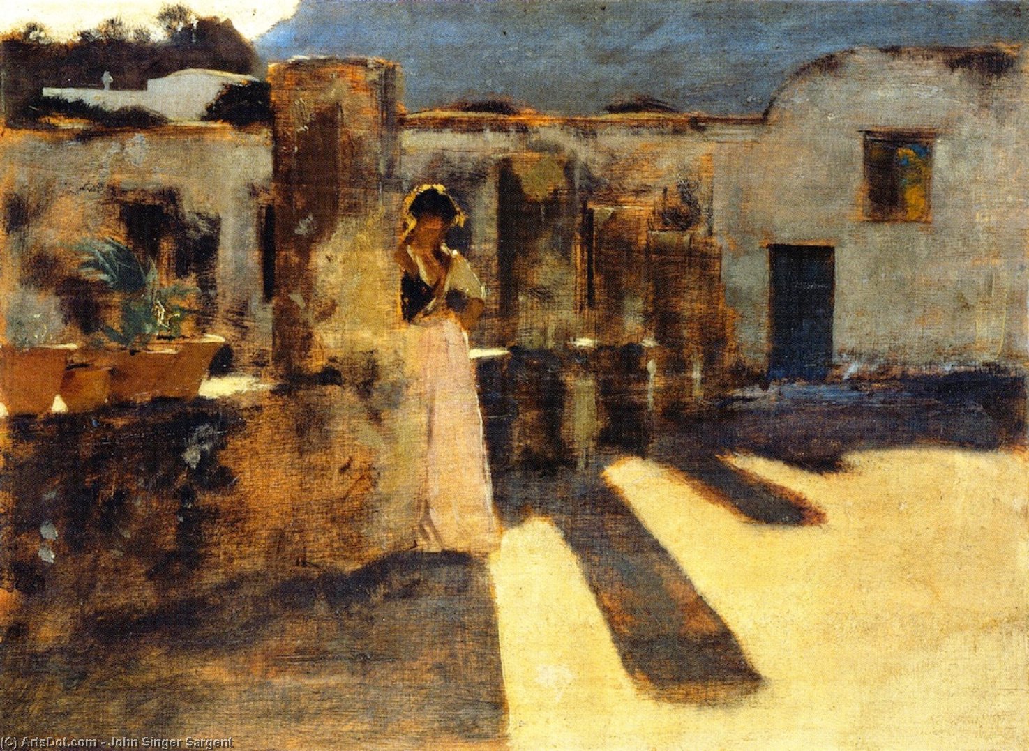 Capri Girl On A Rooftop — John Singer Sargent
