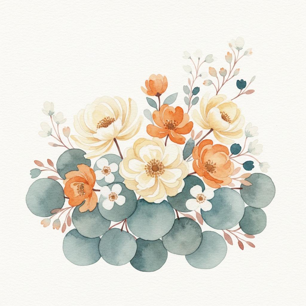 Ephemeral Bloom: A Study In Teal Hues And Apricot Whispers Of Morning Light — Laurent Fontaine