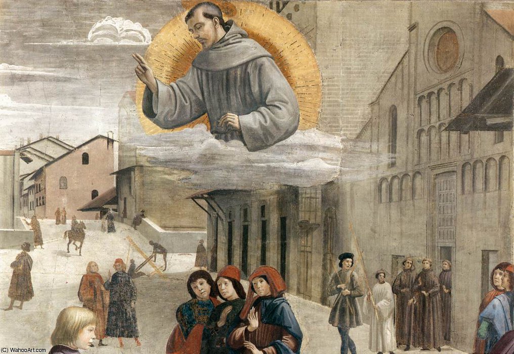 Frescoes - Resurrection Of The Boy (detail)2 — Domenico Ghirlandaio