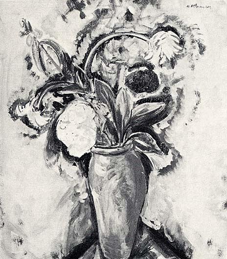 Flowers In A Gold Vase, (painting) — Alfred Henry Maurer