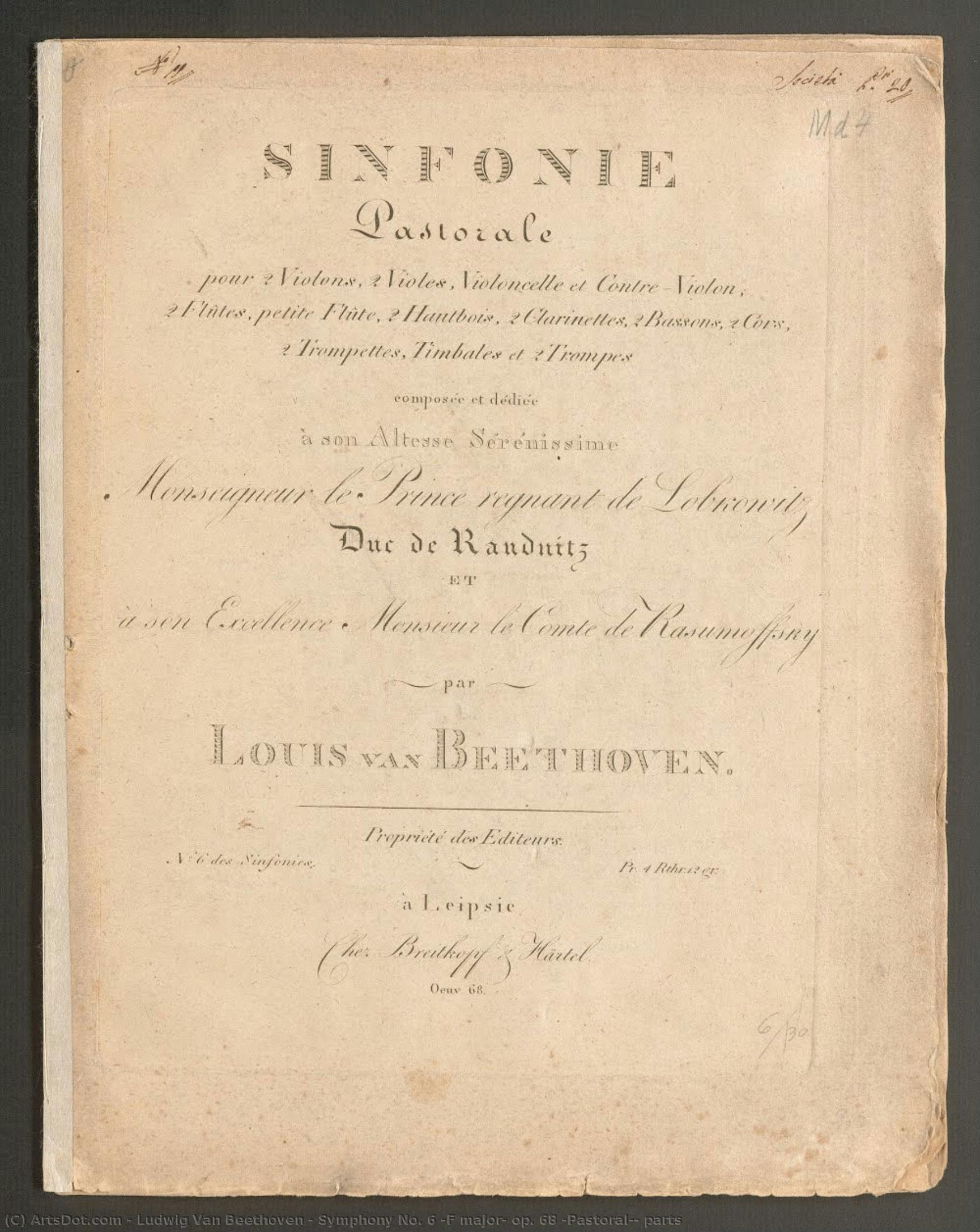 Symphony No. 6 (f Major) Op. 68 (pastoral), Parts — Ludwig Van Beethoven