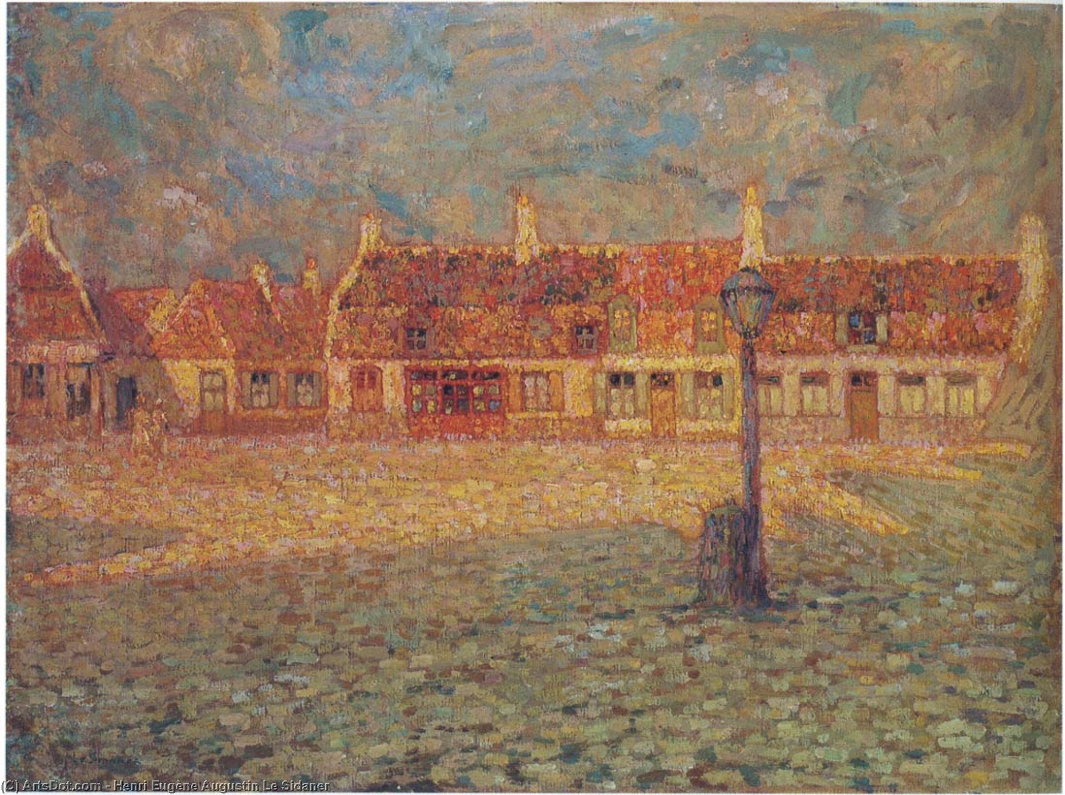 Sunset At The Petit Place Gravelines — Henri Le Sidaner