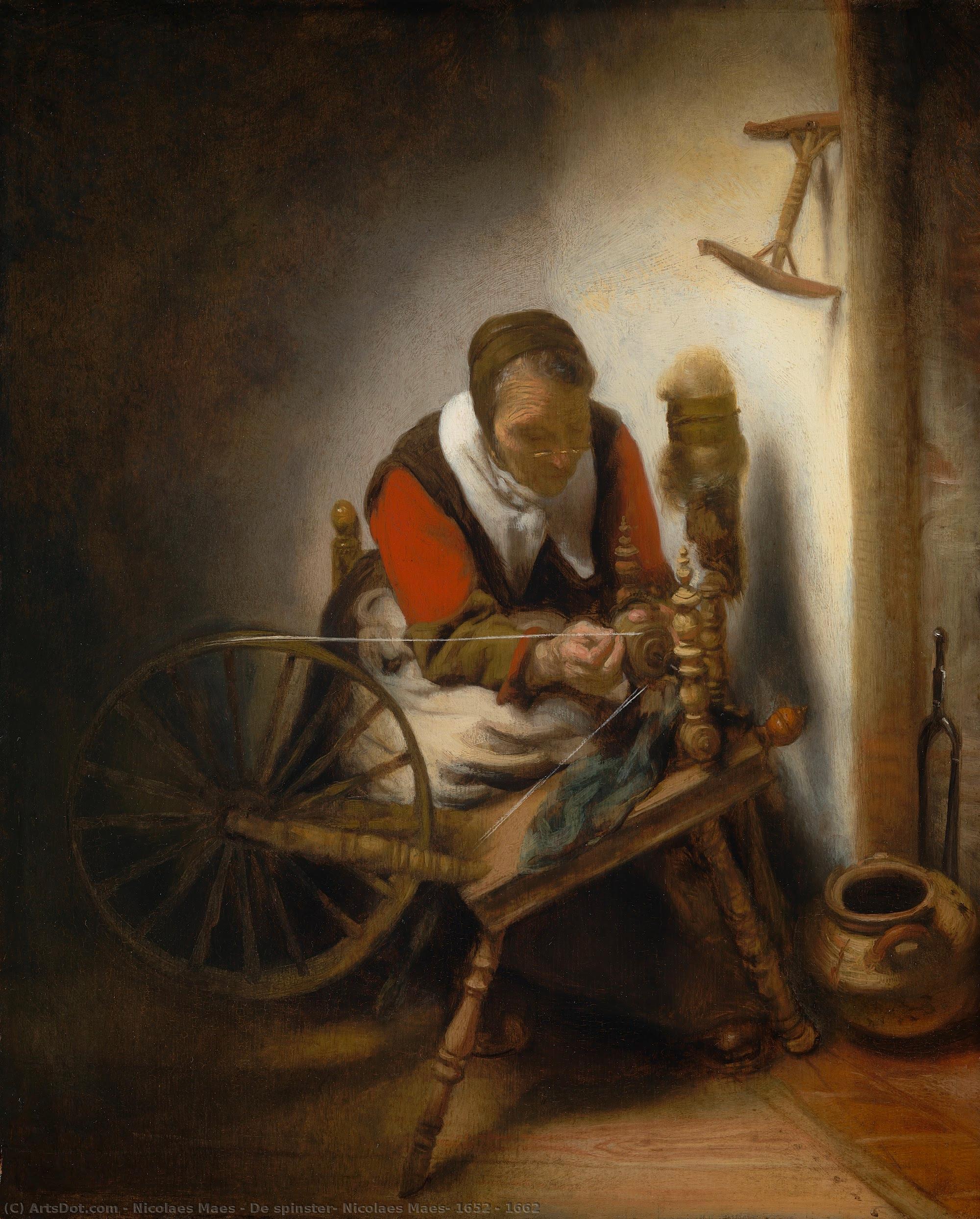 De Spinster, Nicolaes Maes, 1652 - 1662 — Nicolaes Maes