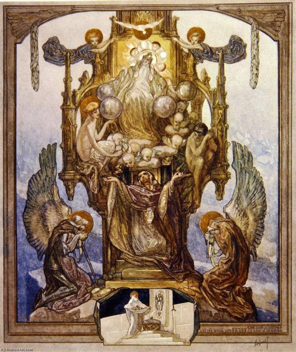 Illustration From Dante's 'divine Comedy', Paradise, Canto Viii — Franz Von Bayros