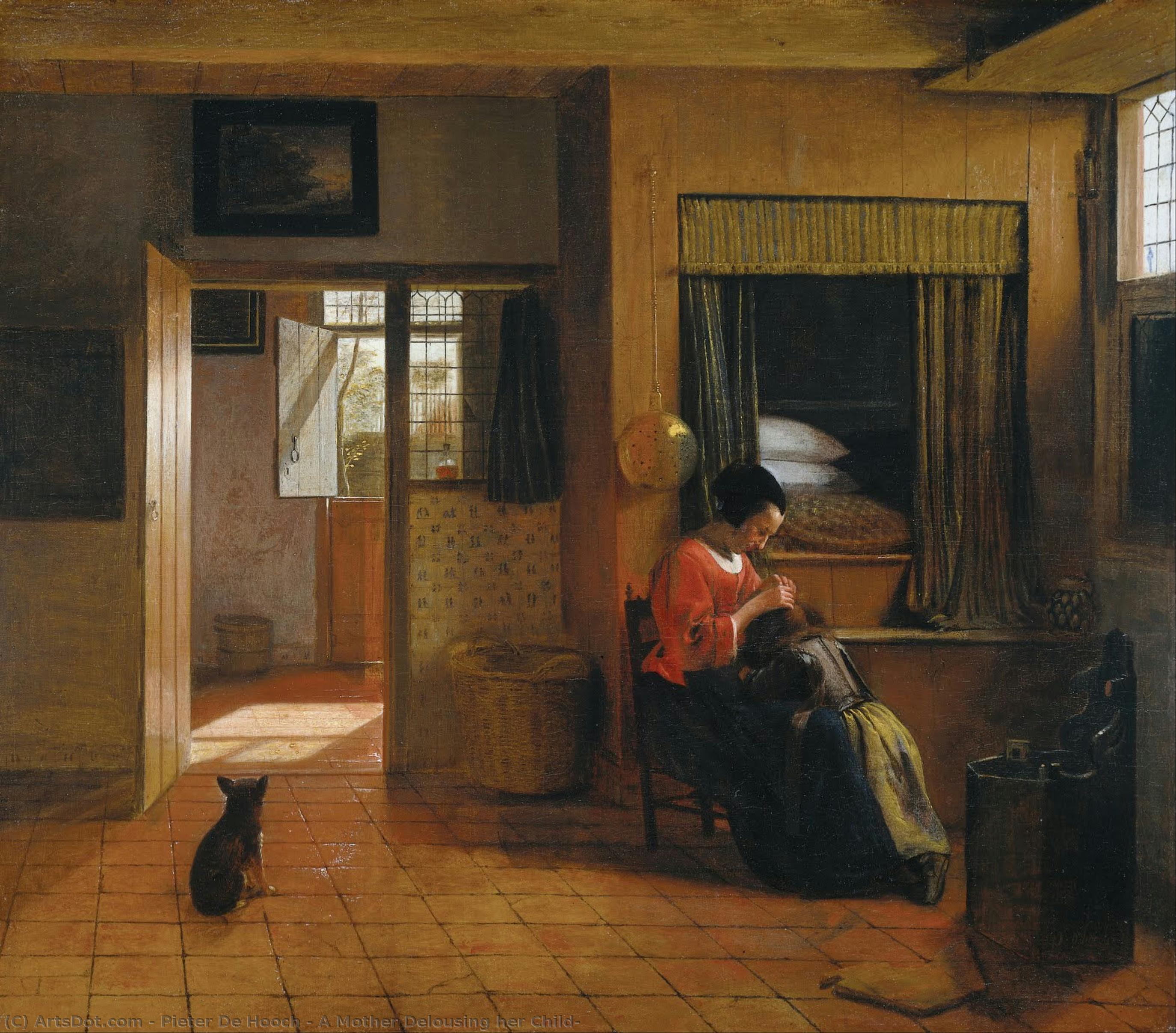 A Mother Delousing Her Child — Питер Де Хух