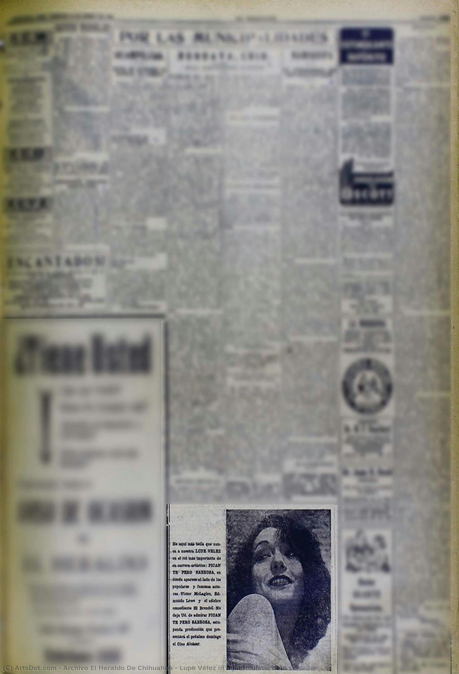 Lupe Vélez In A Journalistic Note — Archivo El Heraldo De Chihuahua