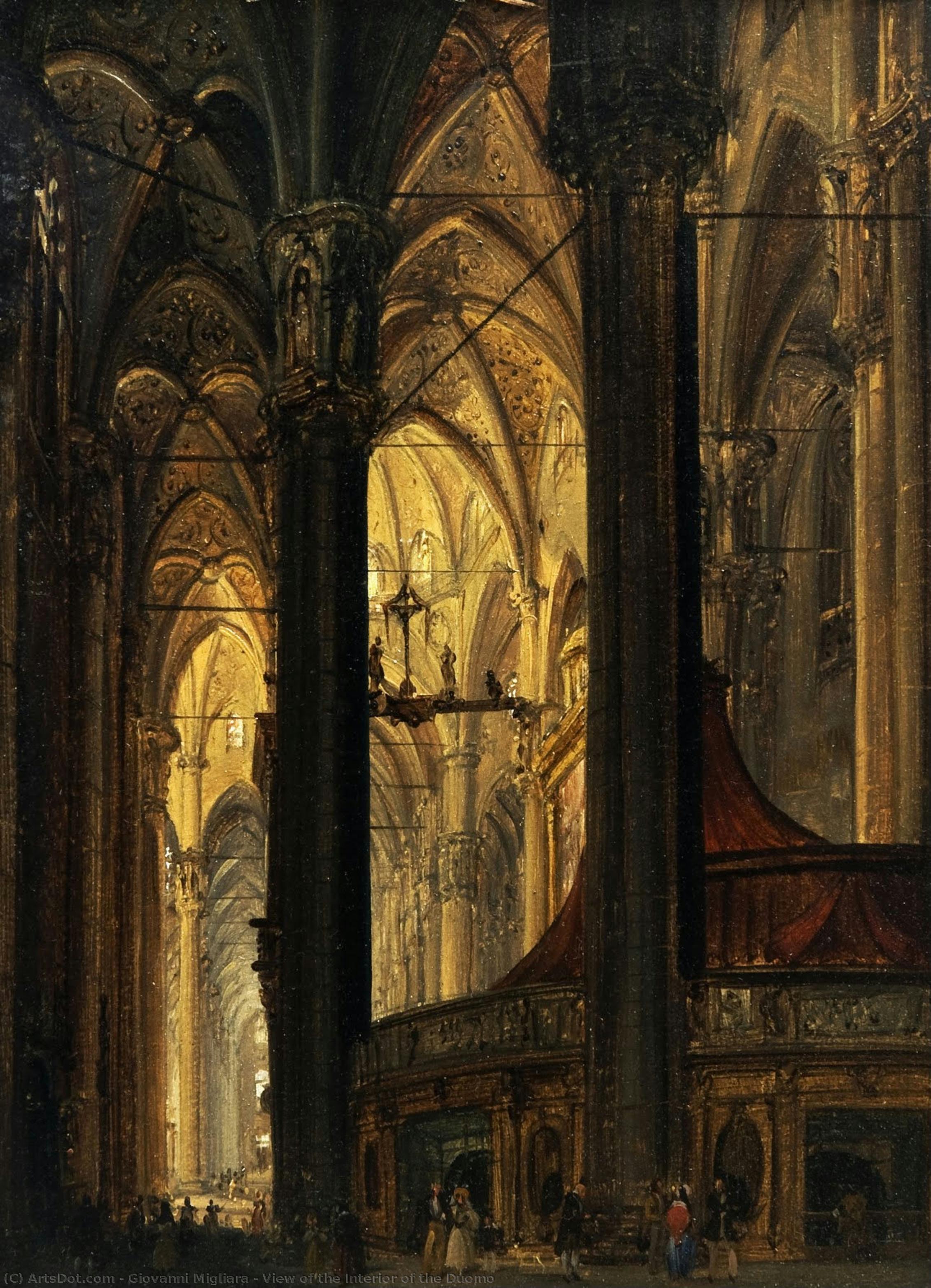 View Of The Interior Of The Duomo — Giovanni Migliara